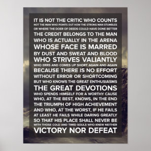 "Nicht der Kritiker zählt..." Zitatposter Poster