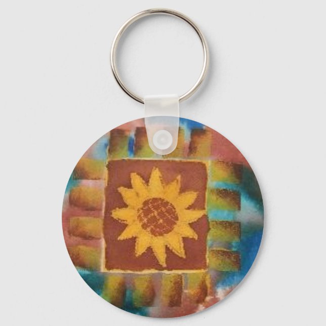 Nicht der Sonnenblumen-Quilt-Platz deiner Großmutt Schlüsselanhänger (Vorderseite)