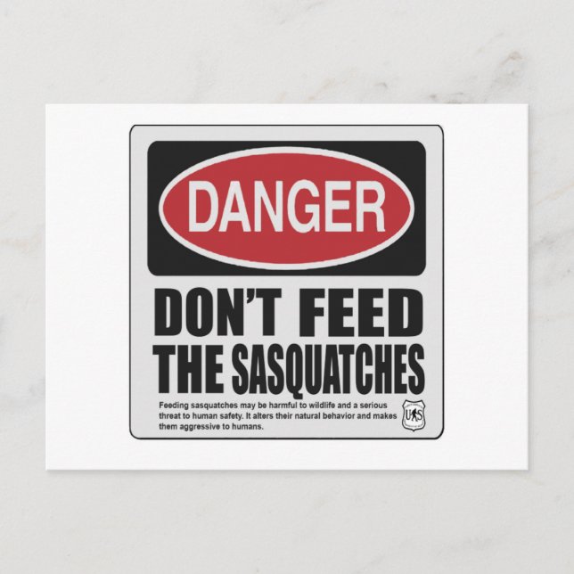 Nicht die Fütternd Sasquatches Postkarte (Vorderseite)