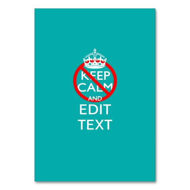 Nicht die türkisfarbene Textdekoration Behalten Tischnummer (Vorderseite)