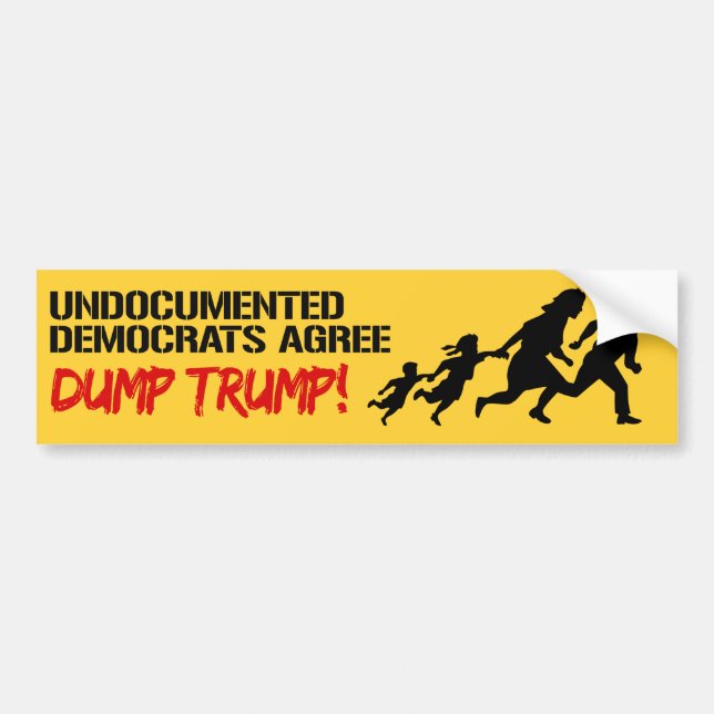 Nicht dokumentierte Demokraten stimmen zu, Trump z Autoaufkleber (Vorne)