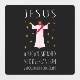 Nicht dokumentierter Jesus-brauner Einwanderer I Etiketten