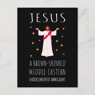 Nicht dokumentierter Jesus-brauner Einwanderer I Postkarte