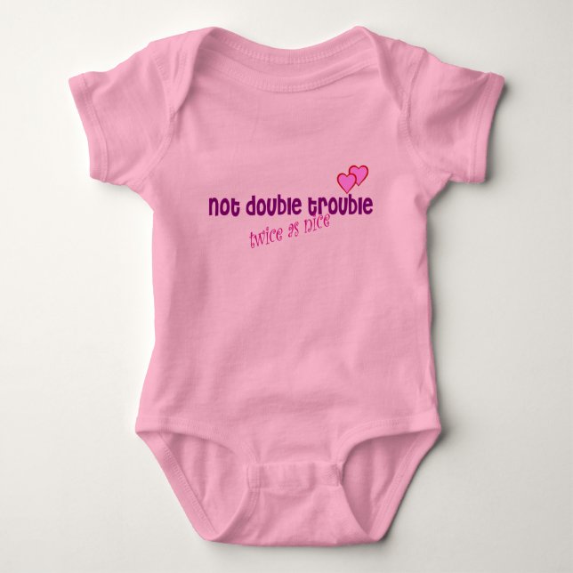 Nicht Doppeltrouble Baby Bodysuit (Mädchen) Strampler (Vorderseite)
