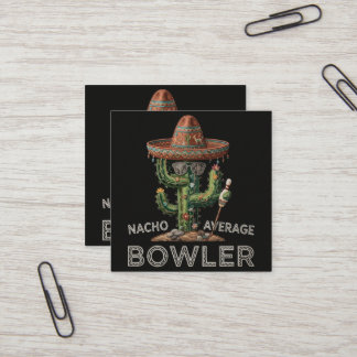 Nicht durchschnittlicher Bowling-Spaß Quadratische Visitenkarte