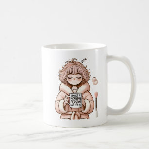 Nicht ein Morgenmensch - junges Mädchen mit Kaffee Kaffeetasse