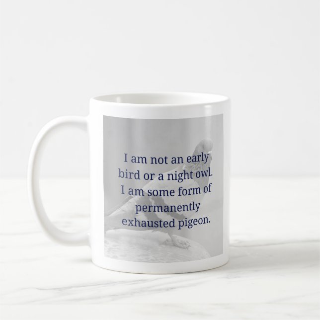 Nicht eine frühe Vogel-oder Nachteulen-lustige Kaffeetasse (Links)