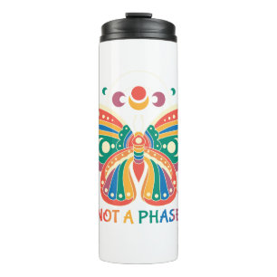 Nicht eine Phase - farbenfroher Butterfly-LGBTQ-St Thermosbecher