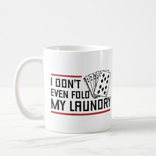 Nicht einmal den Poker Wäscherei Funny Cards falte Kaffeetasse (Links)