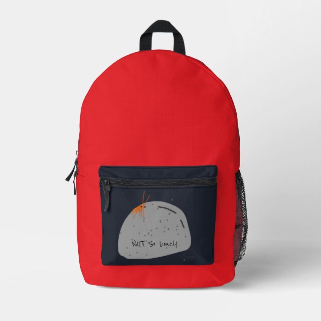 Nicht einsam - Funny Character (rot) bedruckter Ba Bedruckter Rucksack (Vorderseite)