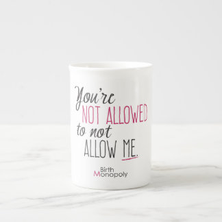 "Nicht erlaubte" Knochen-China-Tasse Prozellantasse