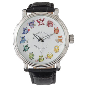 Nicht Eulen eines Morgenpersonen-Regenbogens Armbanduhr