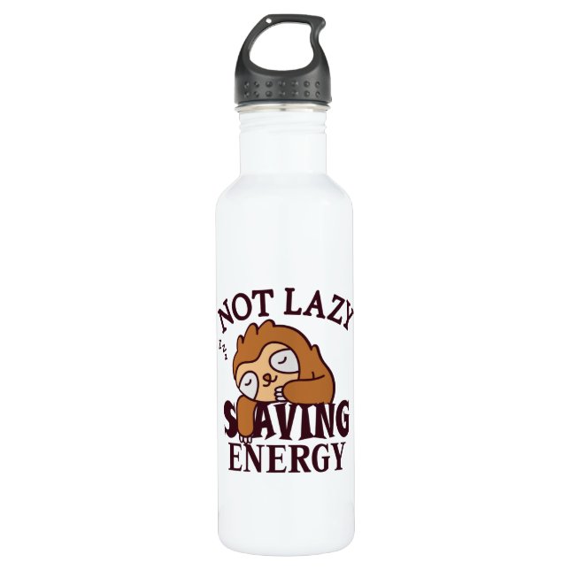 Nicht faul, Rettend Energie Edelstahlflasche (Vorderseite)