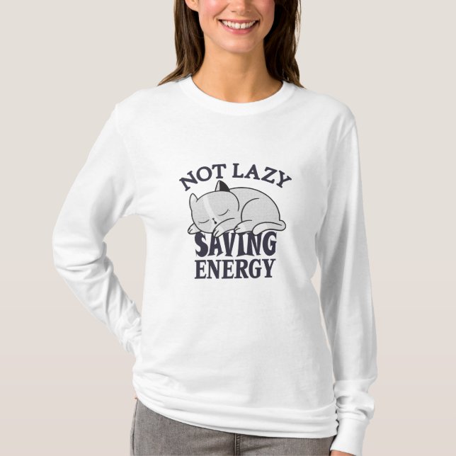 Nicht faul, Rettend Energiekatze T-Shirt (Vorderseite)