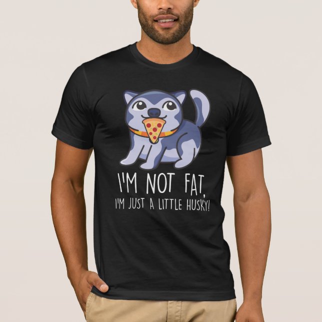 Nicht fett nur ein kleiner Hundshund Pizza-Liebe T-Shirt (Vorderseite)