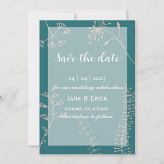 Nicht Foto Einfache grönländische Blaue Blume Save The Date