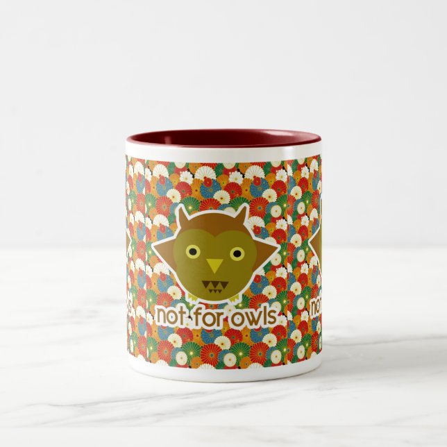 Nicht für Eulen Zweifarbige Tasse (Mittel)