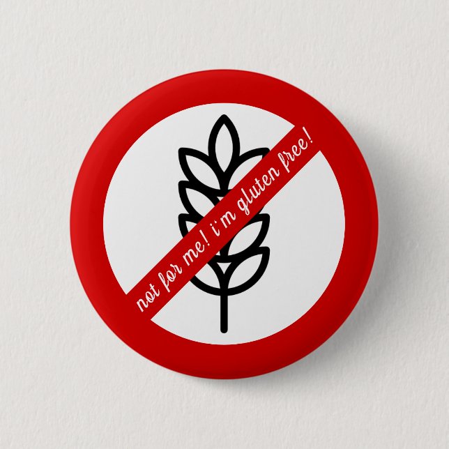 Nicht für mich, ich bin glutenfrei! Allergiealarm  Button (Vorderseite)