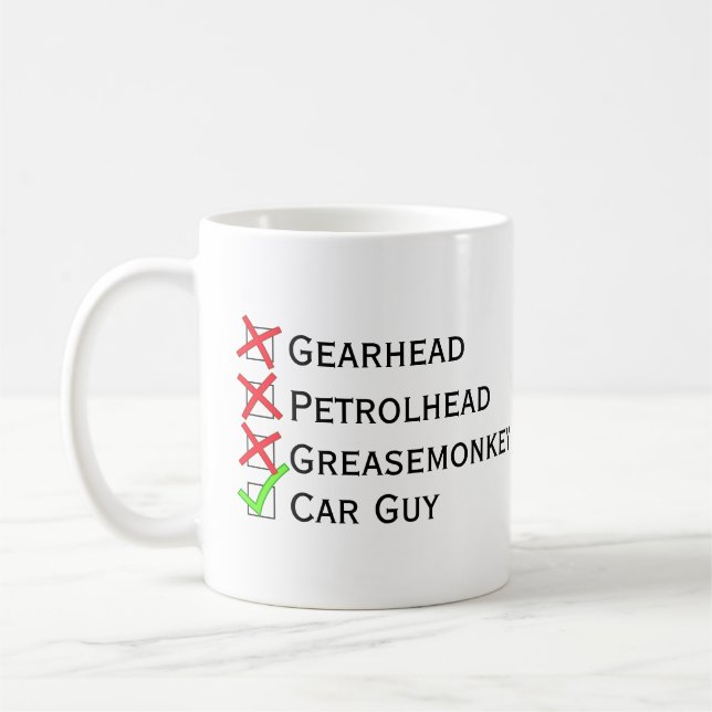 Nicht gearhead Petrolhead Greasemonkey, ja, Auto-T Kaffeetasse (Links)