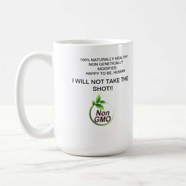 Nicht gentechnisch veränderte, gesunde und glückli kaffeetasse (Links)