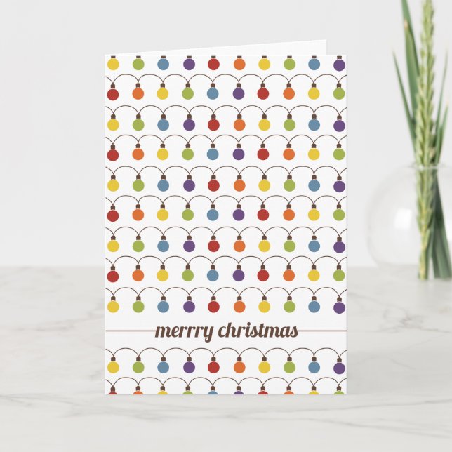 Nicht gerade Design Weihnachtsbeleuchtung Karte (Vorderseite)