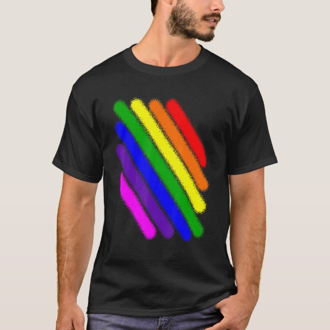 Nicht gerade LGBt-Regenbogen diffundierte Grenzen  T-Shirt (Vorderseite)