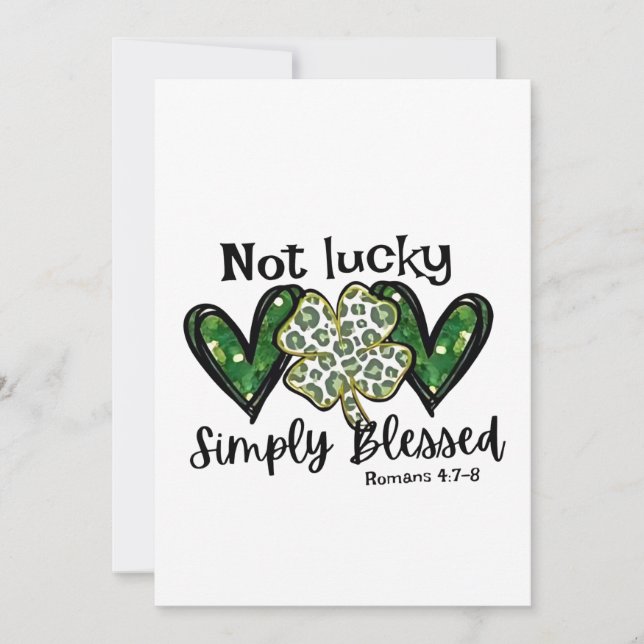 Nicht glücklich, einfach gesegnet Lucky Charm St P Einladung (Vorderseite)