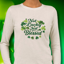 Nicht Glücklich, einfach Gesegnet Shamrock St. Pat Tri-Blend Shirt