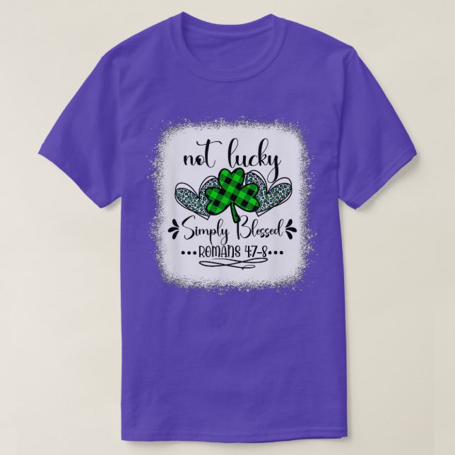 Nicht glücklich, einfach gesegnete Römer 4 7 8 Pat T-Shirt (Design vorne)