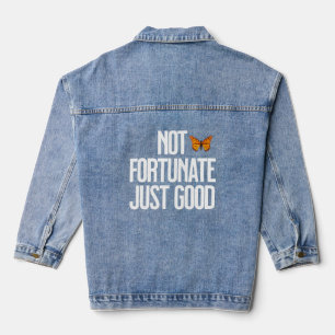 Nicht Glücklich, Nur Gut Monarch Schmetterling Zit Jeansjacke