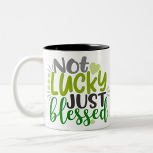 Nicht Glücklich sondern Gesegnet Zweifarbige Tasse