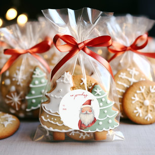 Nicht hereinsehen   Weihnachten Santa Ferien Runder Aufkleber