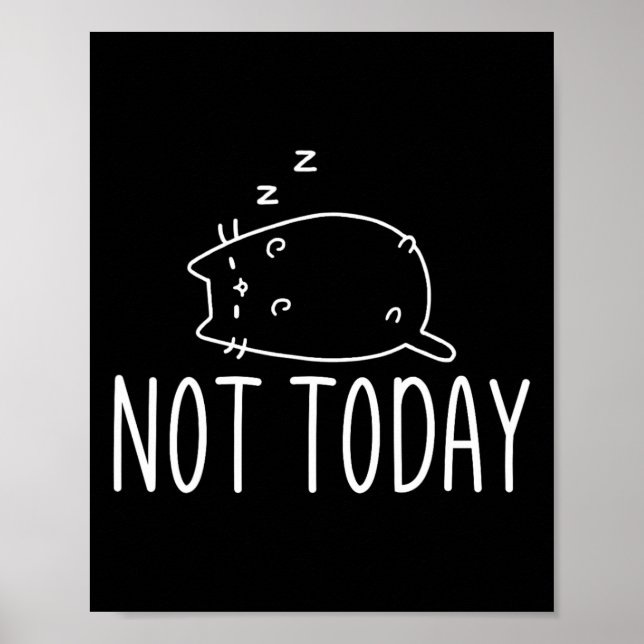 Nicht heute Crazy Cat S Graphic Niedlich Funny Poster (Vorne)