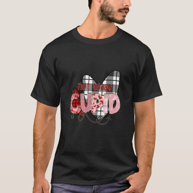 Nicht heute Cupid - Karo Kariert Hearts - Anti-Val T-Shirt (Vorderseite)