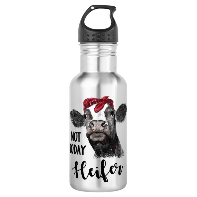 nicht heute Färse Edelstahlflasche (Vorderseite)
