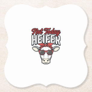 Nicht heute Färse Lustige Kuh Vintage Vektor Desig Untersetzer