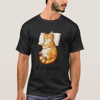 Nicht heute Fauler Schlafender Orange Katze Meme L T-Shirt