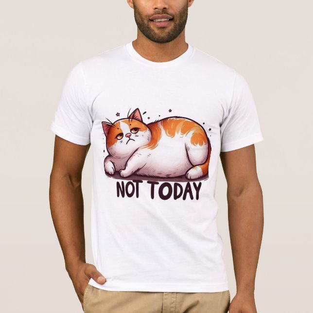 Nicht heute Grumpy Cat Cartoon T-Shirt (Vorderseite)