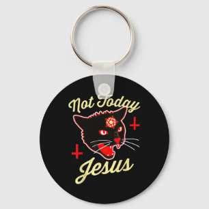 Nicht heute hat Jesus den Satan Cat Todeskreuz Vin Schlüsselanhänger