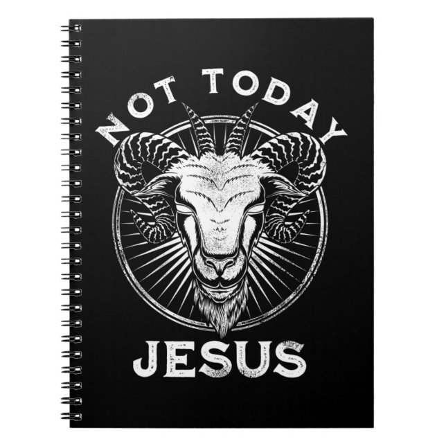 Nicht heute Jesus Funny Satanic Atheist Black Goth Notizblock (Vorderseite)