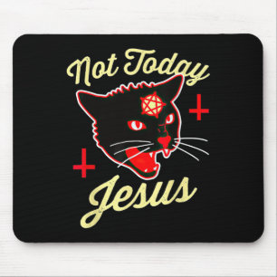 Nicht heute Jesus Heil Satan Katze Tod Kreuz Vinta Mousepad