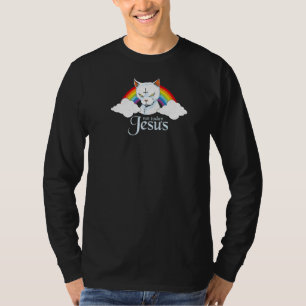 Nicht heute Jesus Niedlich Rainbow Satanic Cat Got T-Shirt