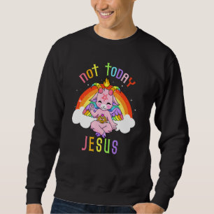 Nicht heute Jesus Süßer Satan Baphomet Ziege Satan Sweatshirt