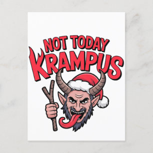 Nicht heute Krampus Funny Christmas Evil Krampus Einladungspostkarte