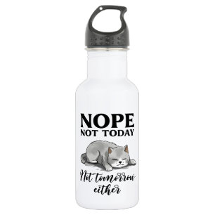 Nicht heute, nicht morgen - Schlaflose Katze Edelstahlflasche