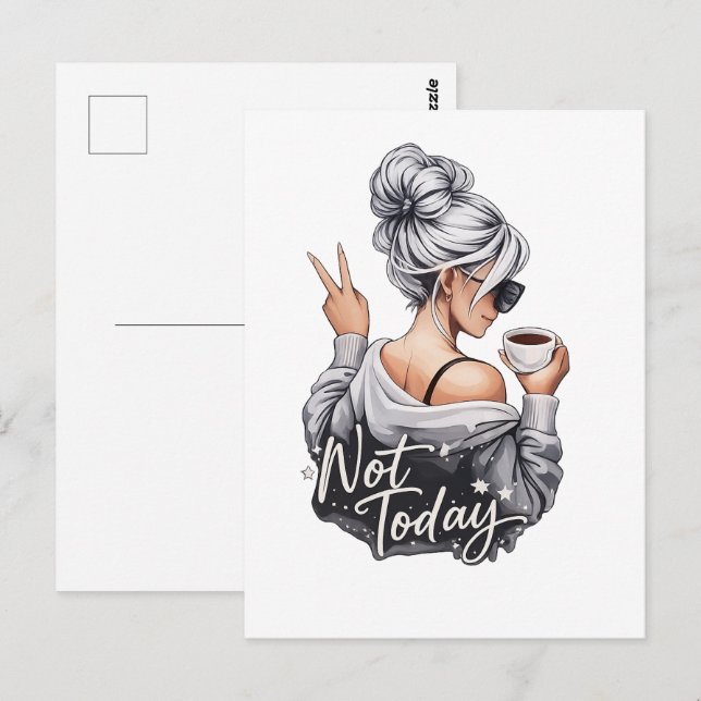 Nicht heute postkarte (Vorne/Hinten)