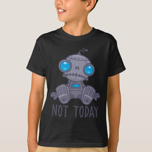Nicht heute Sad Robot T-Shirt (Vorderseite)