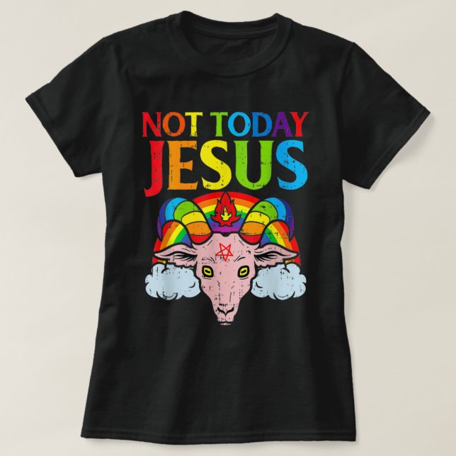 Nicht heute Satan Jesus gegen Satan in Basketball  T-Shirt (Design vorne)