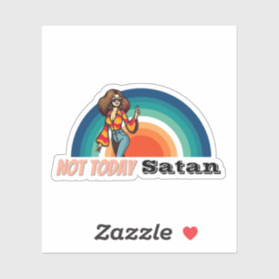 Nicht heute Satan Retro Aufkleber