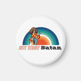 Nicht heute Satan Retro Magnet